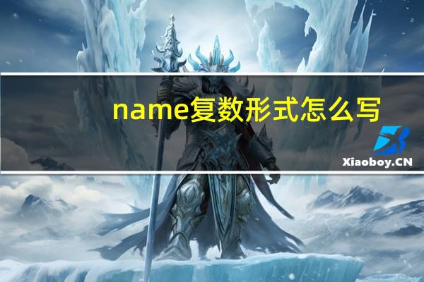 name复数形式怎么写