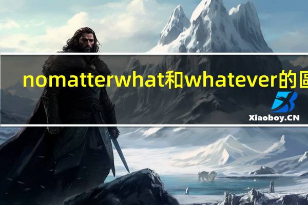 no matter what和whatever的區別