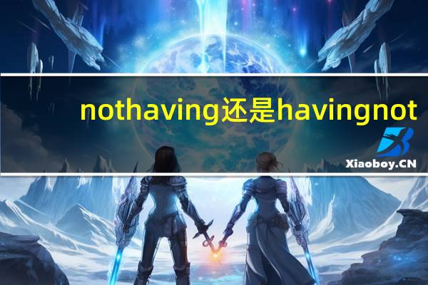 not having还是having not