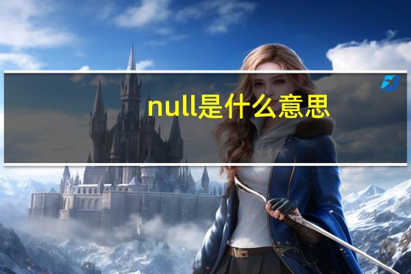 null是什么意思