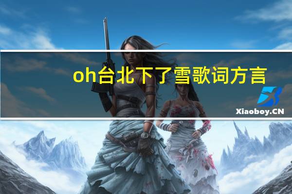 oh台北下了雪歌词方言
