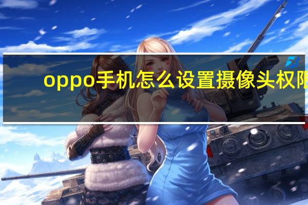 oppo手机怎么设置摄像头权限