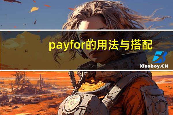 pay for的用法与搭配