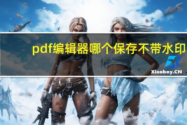 pdf编辑器哪个保存不带水印（pdf编辑器哪个最好用）