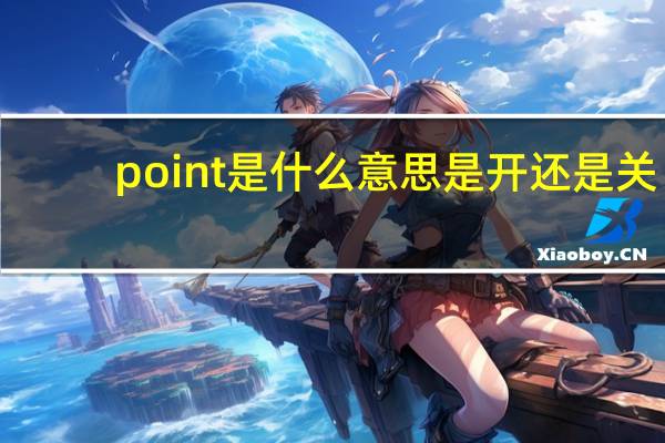 point是什么意思是开还是关