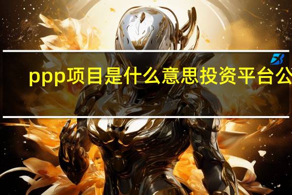 ppp项目是什么意思投资平台公司（ppp项目是什么意思说简单点）