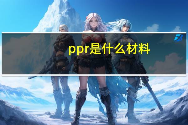 ppr是什么材料