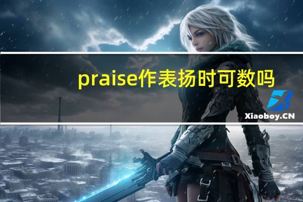 praise作表扬时可数吗