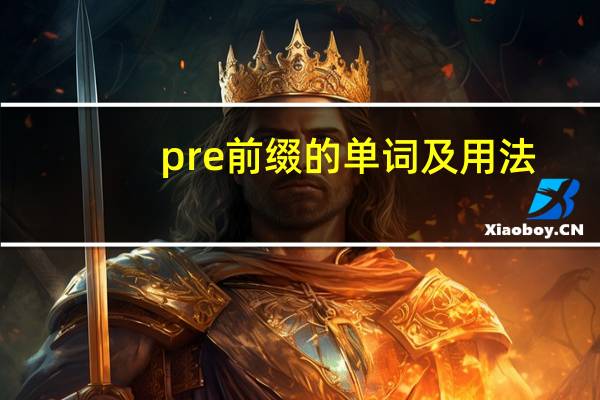 pre前缀的单词及用法