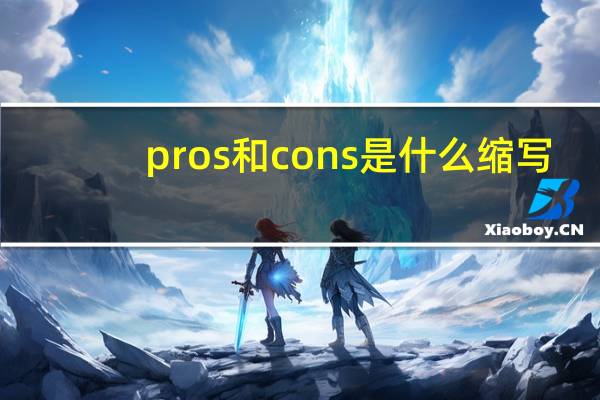 pros和cons是什么缩写