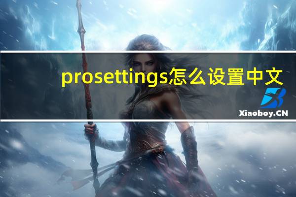 prosettings怎么设置中文
