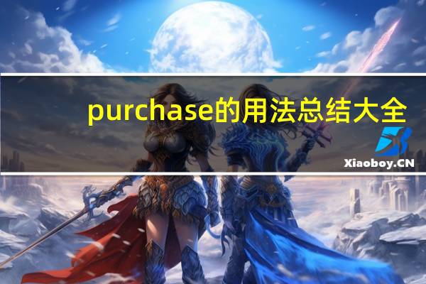 purchase的用法总结大全