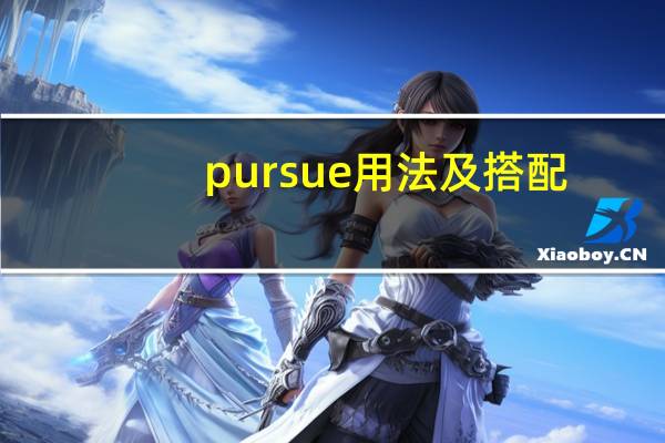 pursue用法及搭配