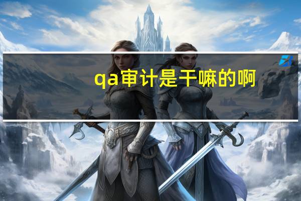 qa审计是干嘛的啊