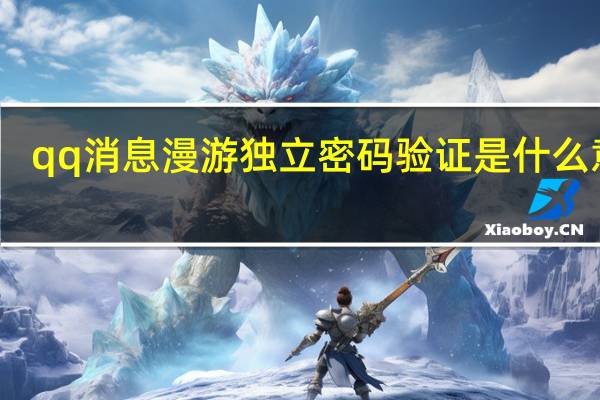qq消息漫游独立密码验证是什么意思（qq消息漫游独立密码）