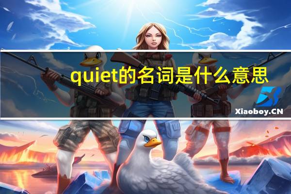 quiet的名词是什么意思