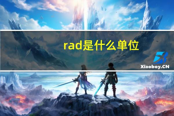 rad是什么单位