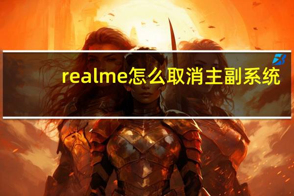 realme怎么取消主副系统