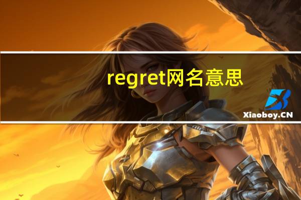 regret网名意思