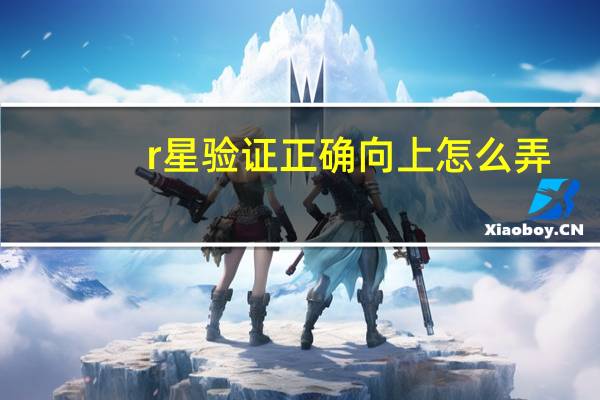 r星验证正确向上怎么弄