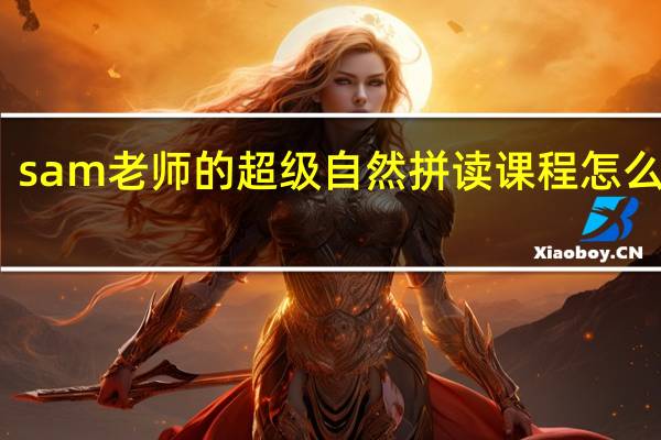 sam老师的超级自然拼读课程怎么样啊