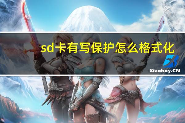 sd卡有写保护怎么格式化