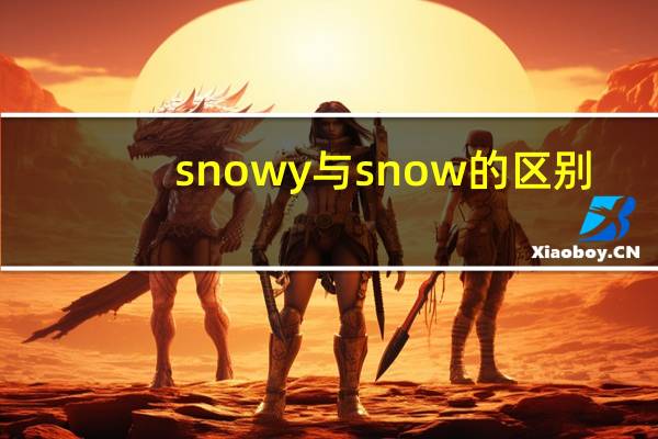 snowy与snow的区别