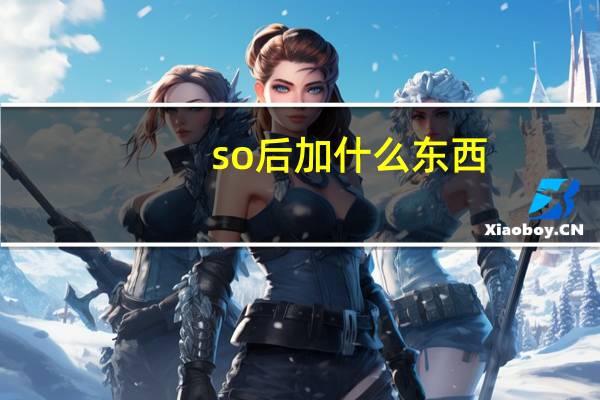 so后加什么东西