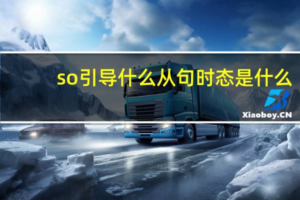 so引导什么从句时态是什么
