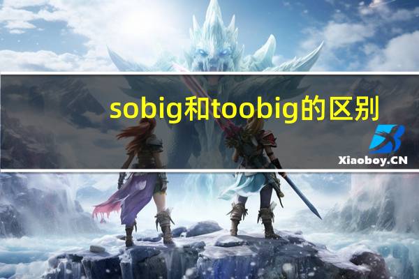 so big和too big的区别