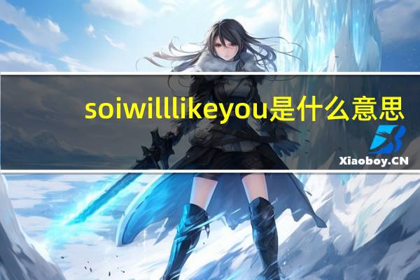 soiwilllikeyou是什么意思