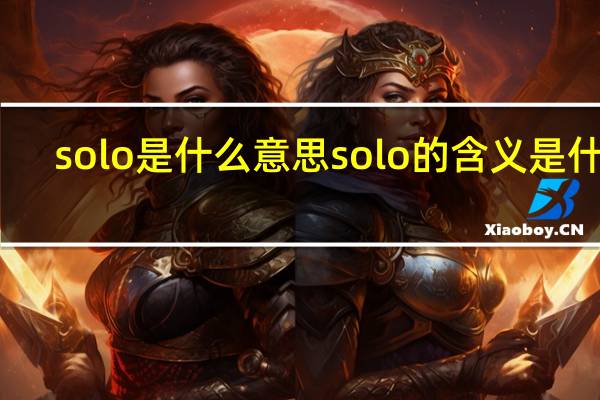 solo是什么意思 solo的含义是什么
