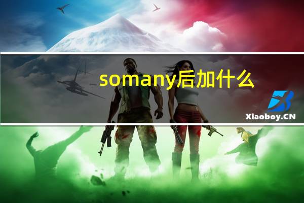 somany后加什么？