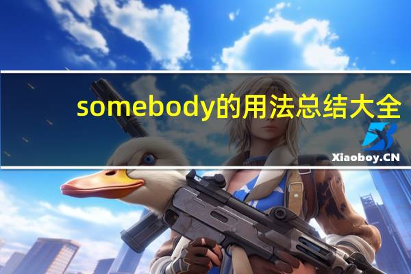 somebody的用法总结大全