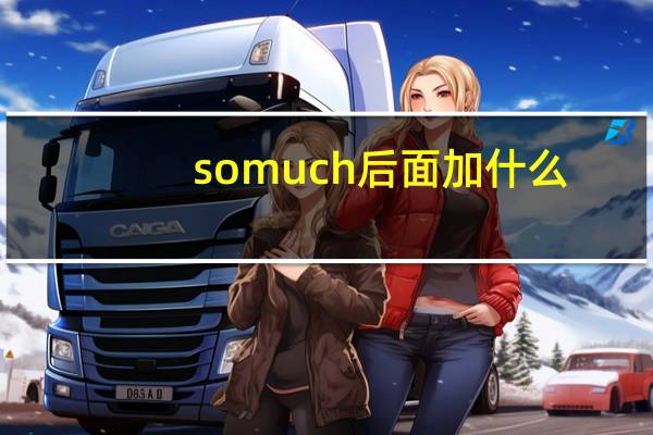 so much后面加什么