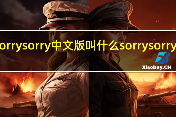 sorrysorry中文版叫什么 sorrysorry中文版