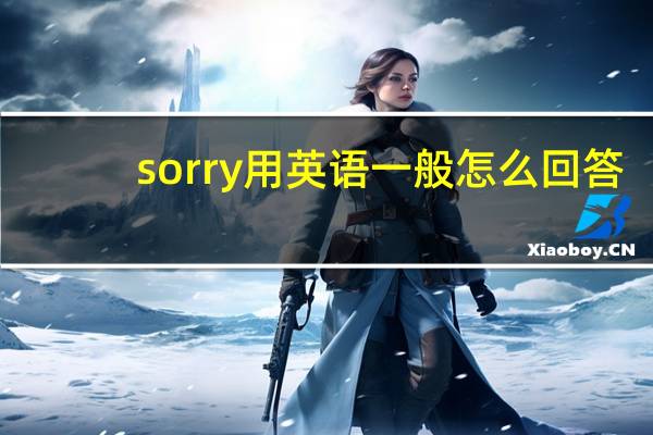 sorry用英语一般怎么回答