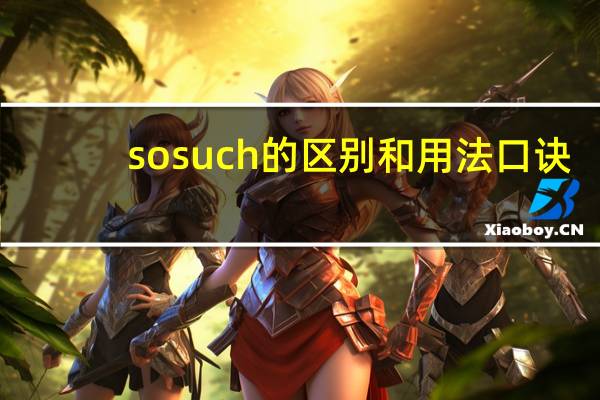 sosuch的区别和用法口诀