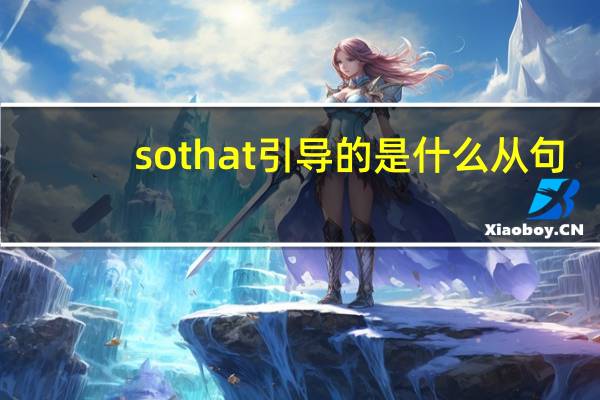 so that引导的是什么从句