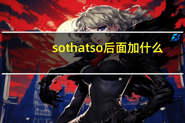 so that so后面加什么
