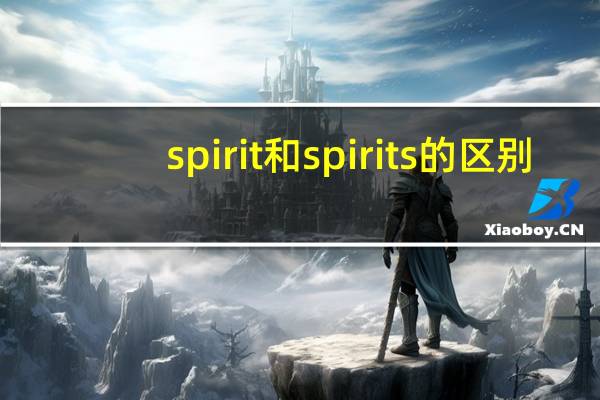 spirit和spirits的区别