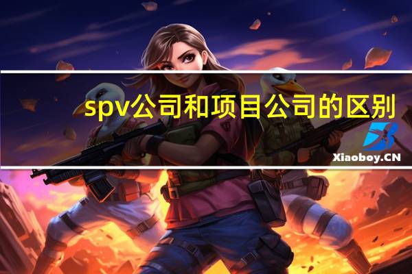 spv公司和项目公司的区别