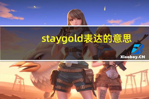 stay gold 表达的意思