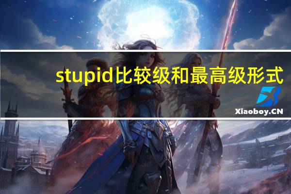 stupid比较级和最高级形式