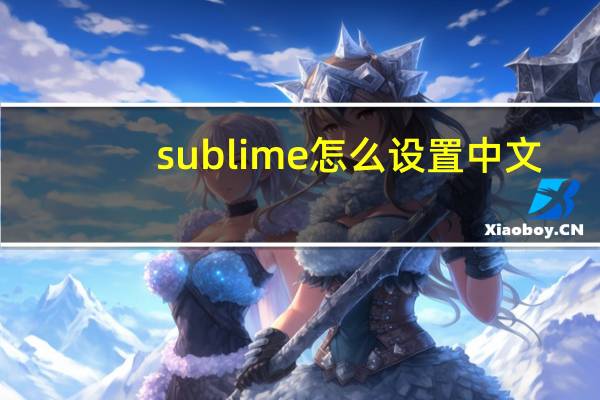 sublime怎么设置中文