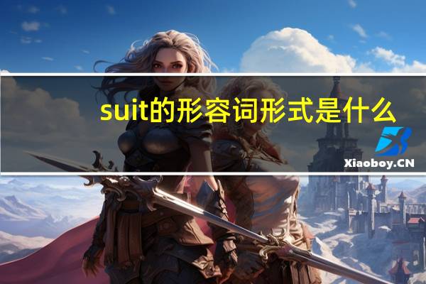 suit的形容词形式是什么