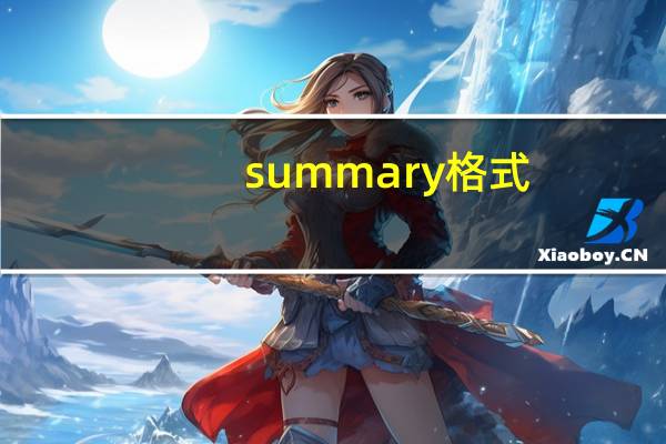 summary格式