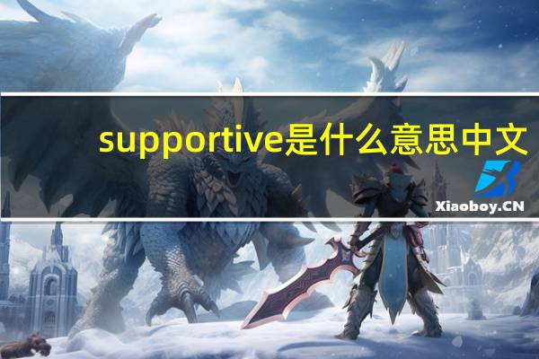 supportive是什么意思中文（supportive）