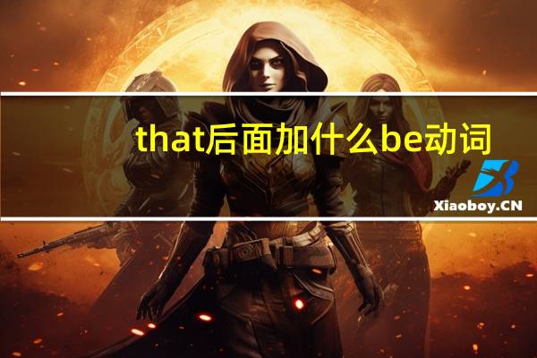 that 后面加什么be动词