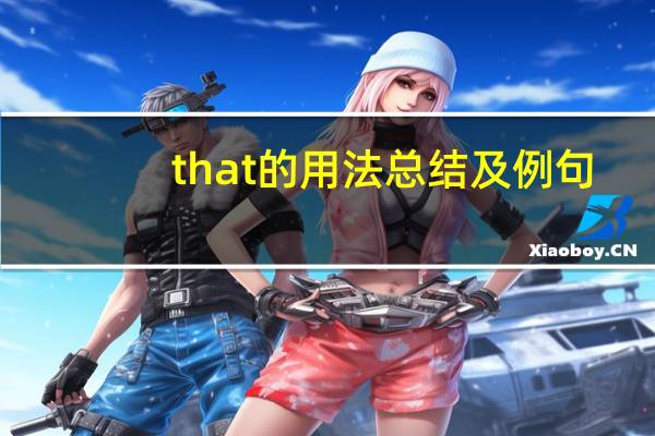 that的用法总结及例句